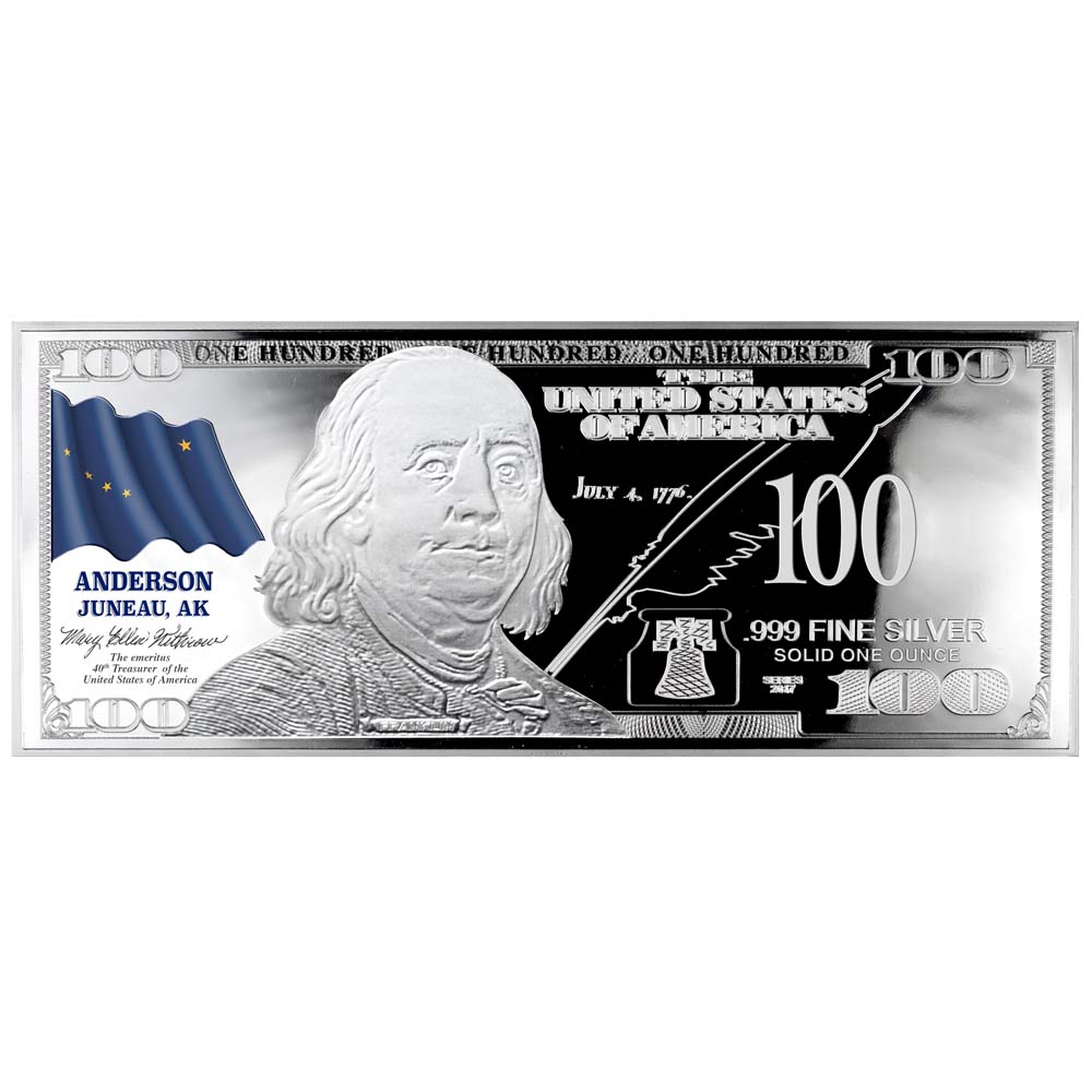 Franklin State Flag Silver Bars