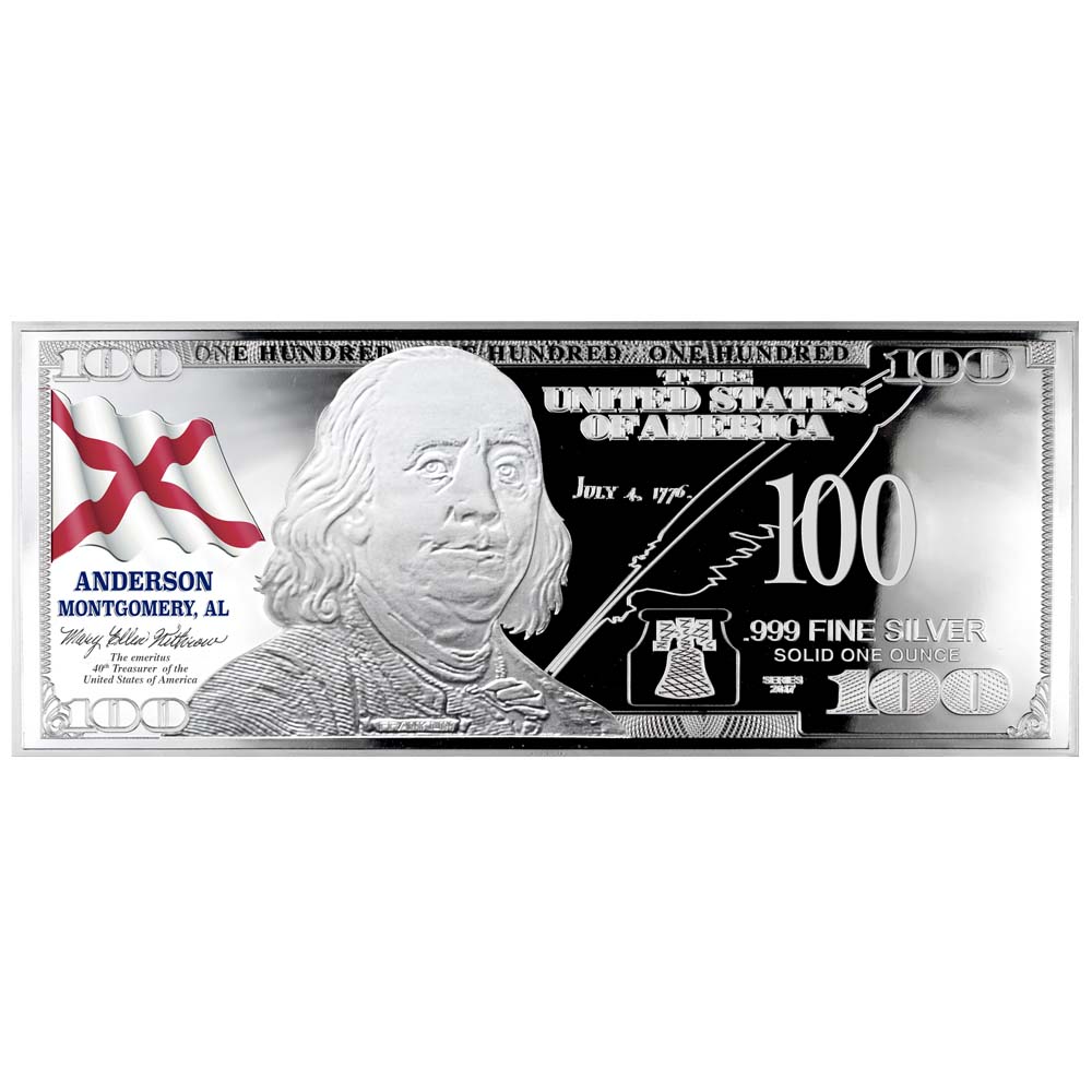 Franklin State Flag Silver Bars