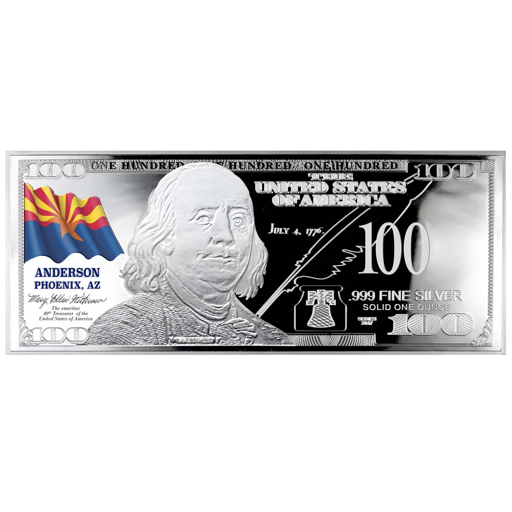 Franklin State Flag Silver Bars