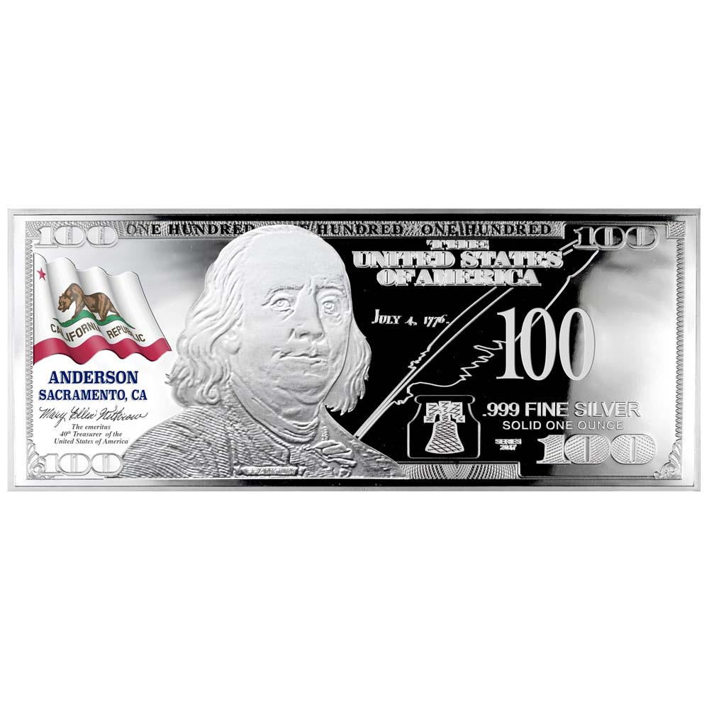 Franklin State Flag Silver Bars