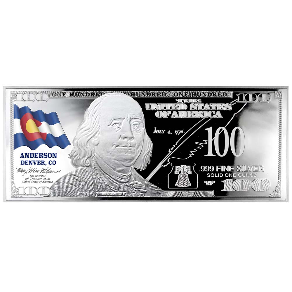 Franklin State Flag Silver Bars