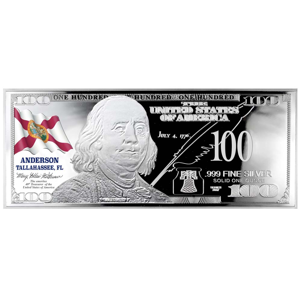 Franklin State Flag Silver Bars