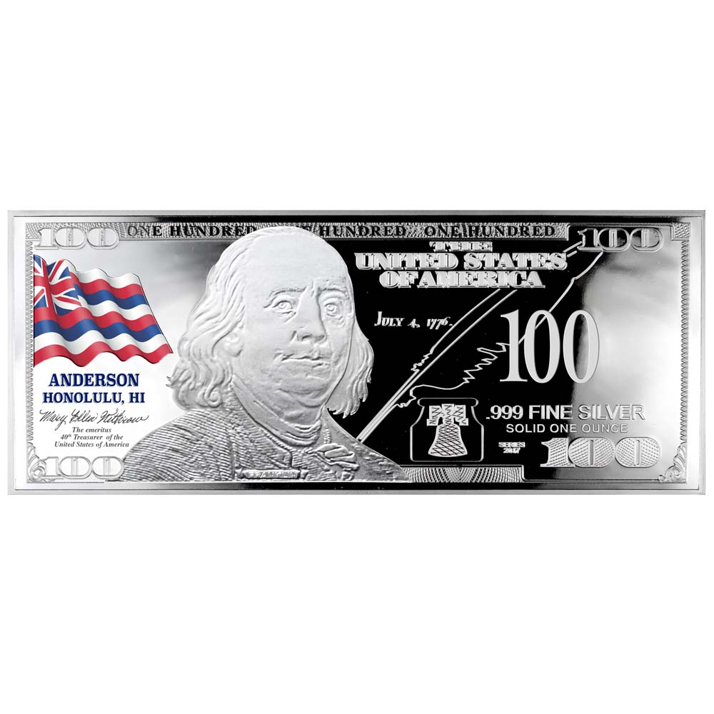Franklin State Flag Silver Bars