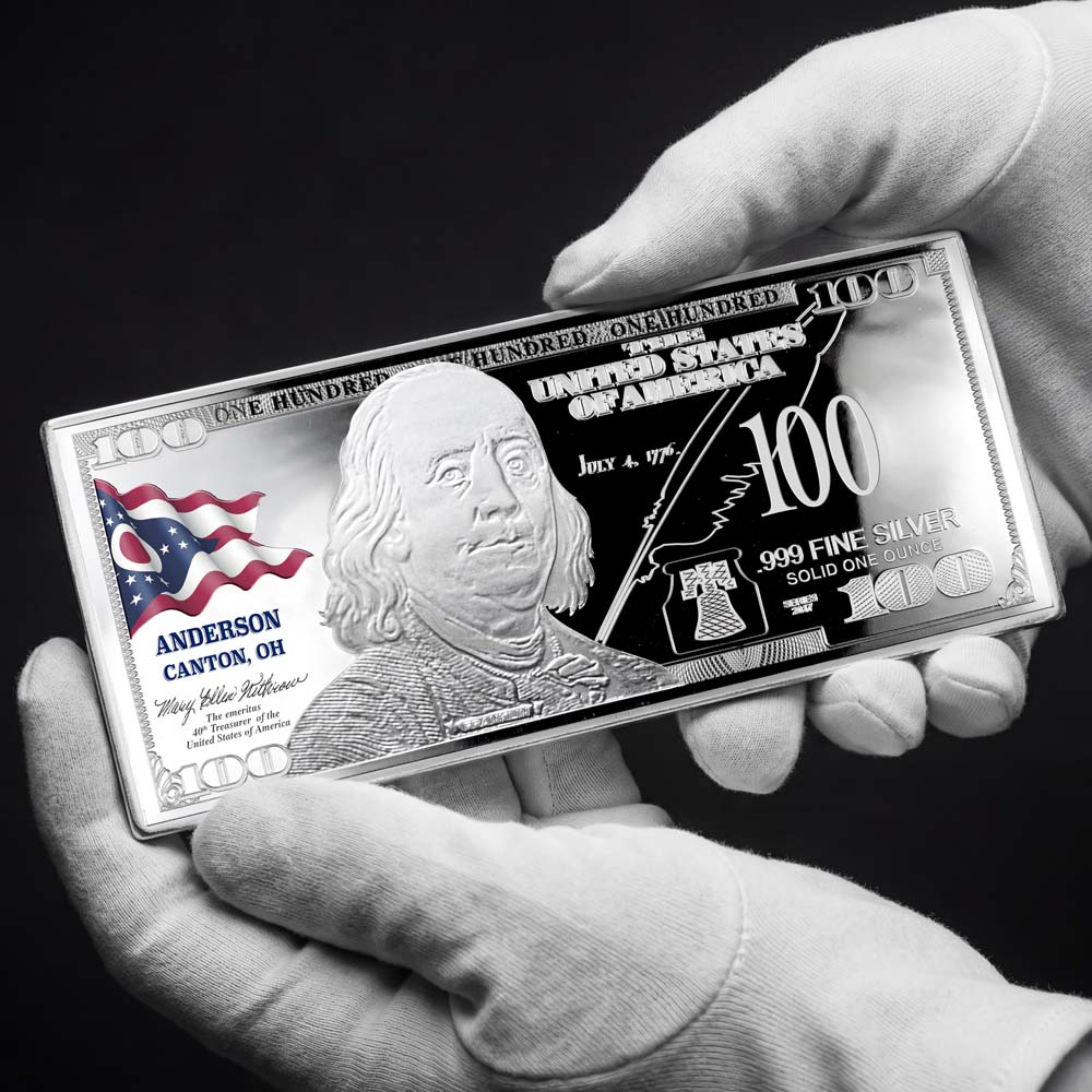Franklin State Flag Silver Bars