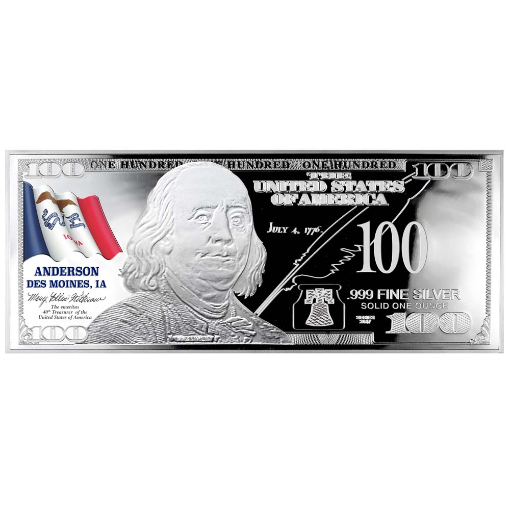 Franklin State Flag Silver Bars
