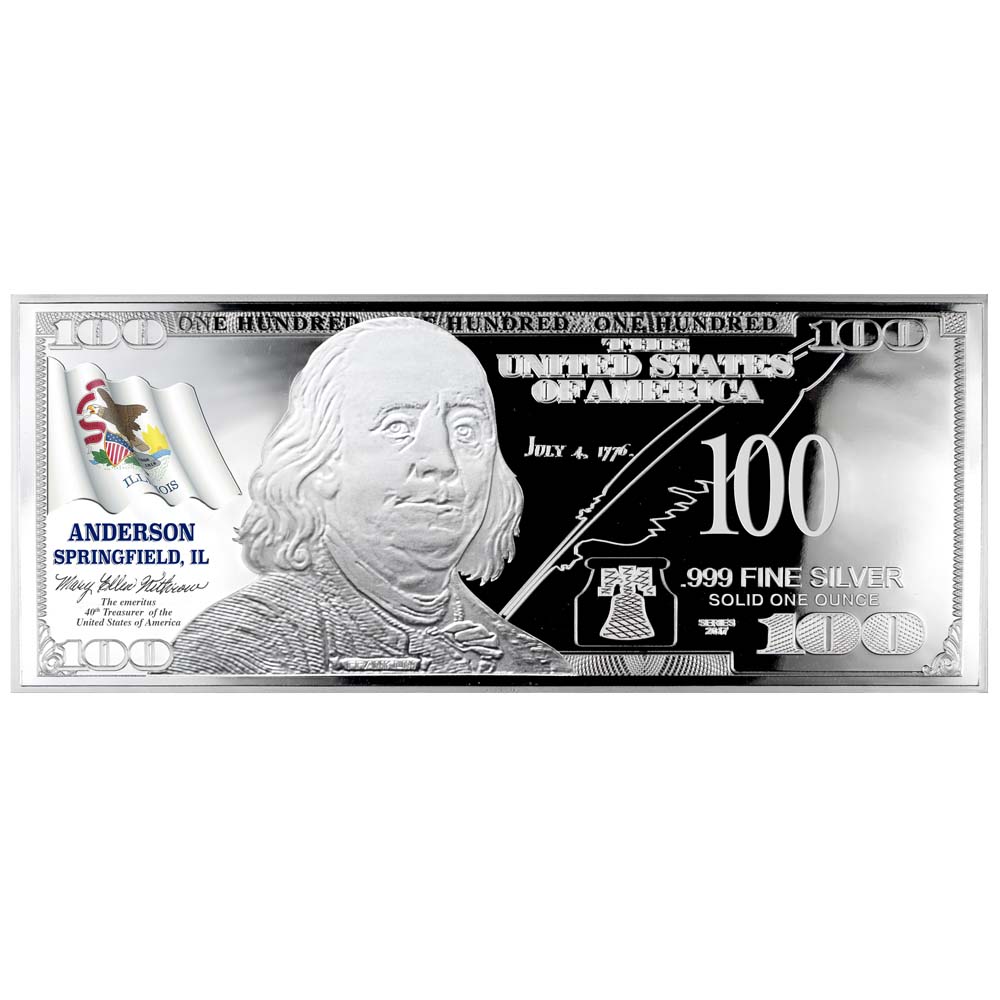 Franklin State Flag Silver Bars