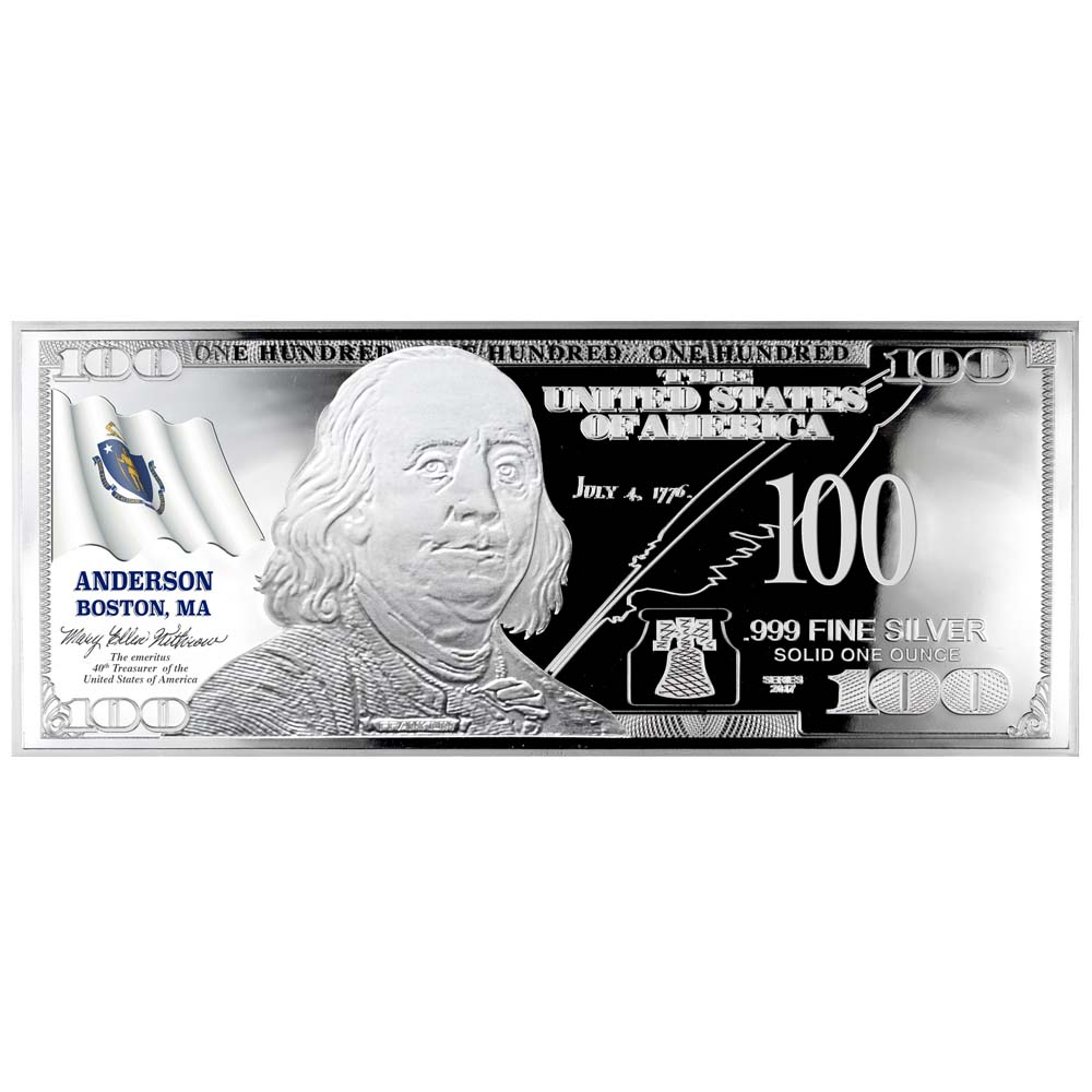 Franklin State Flag Silver Bars