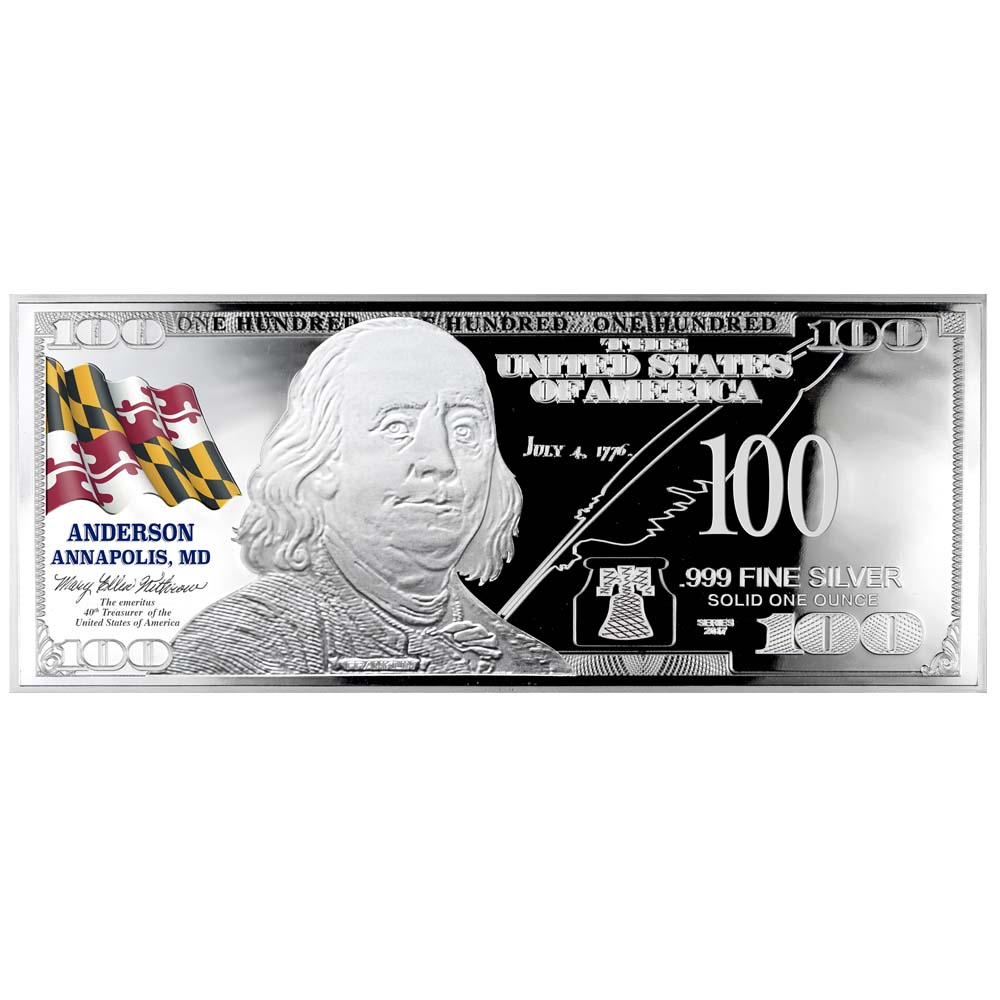 Franklin State Flag Silver Bars