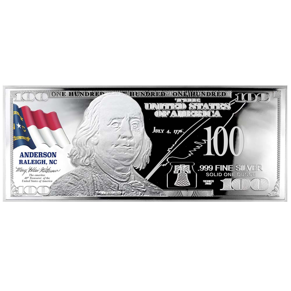 Franklin State Flag Silver Bars