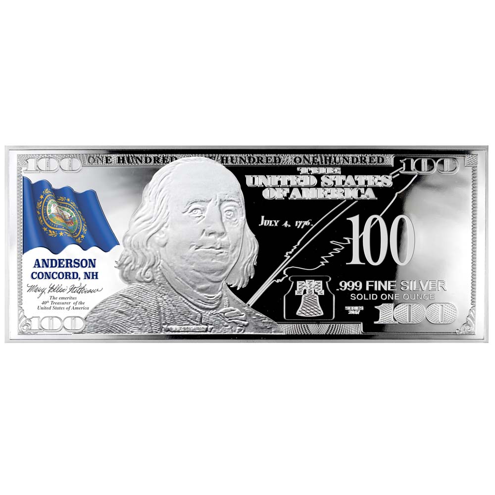 Franklin State Flag Silver Bars