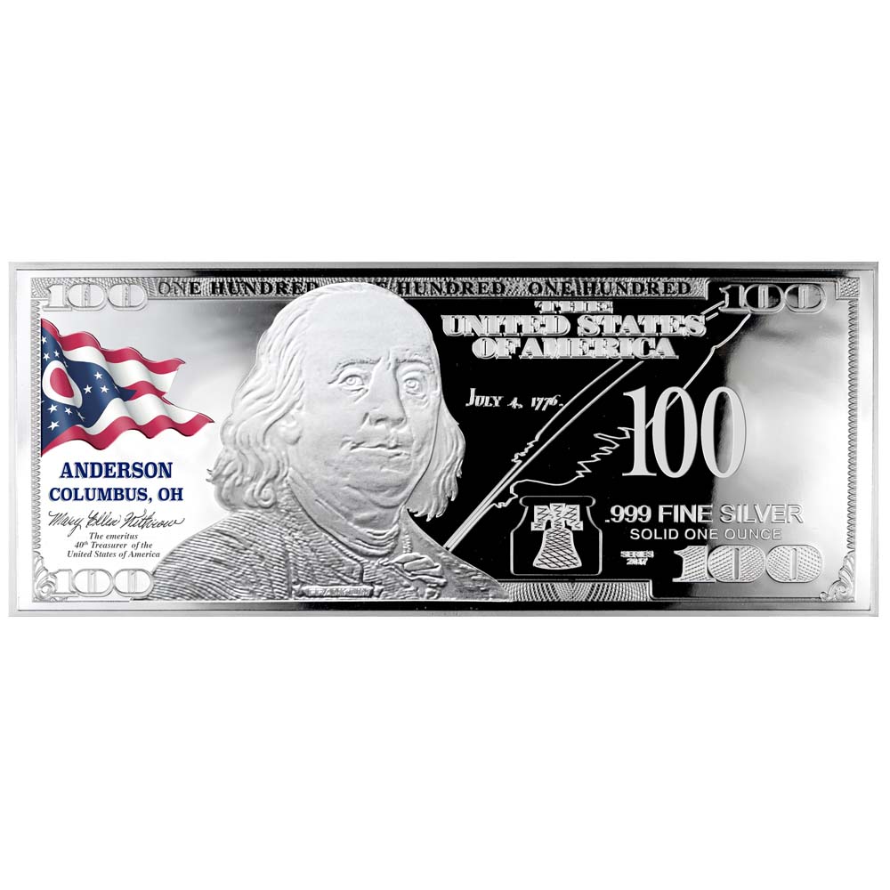 Franklin State Flag Silver Bars