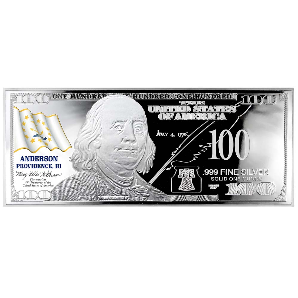 Franklin State Flag Silver Bars