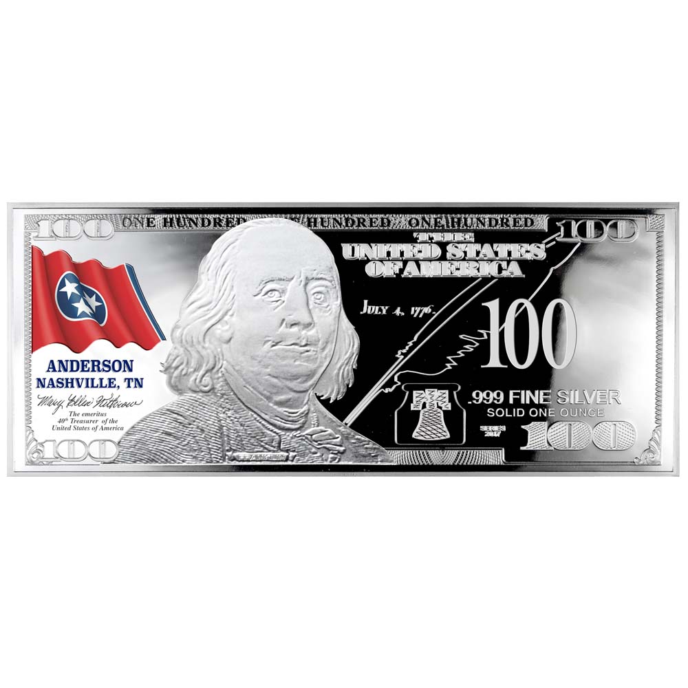 Franklin State Flag Silver Bars