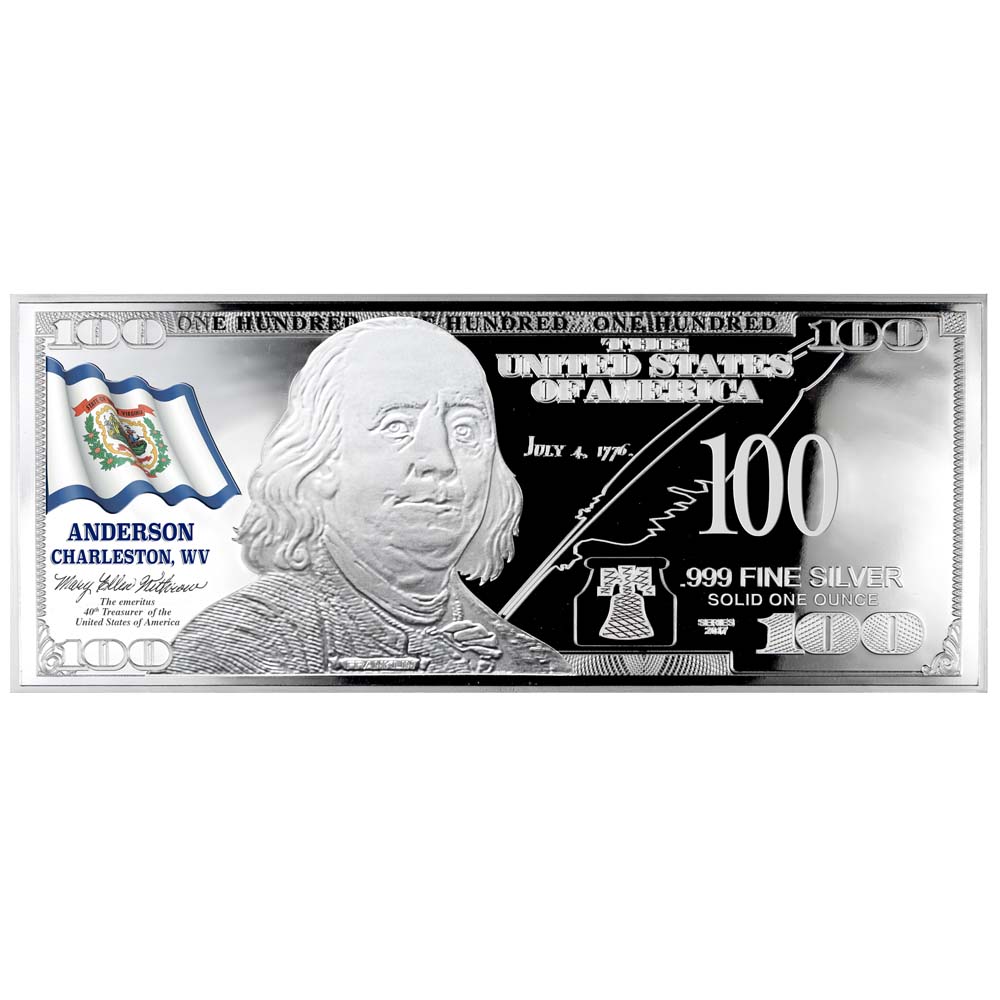 Franklin State Flag Silver Bars