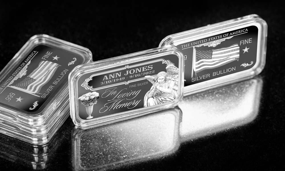 Personalized Memorial Silver Bars