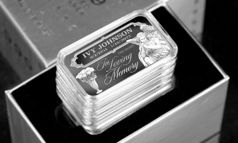 Personalized Memorial Silver Bars