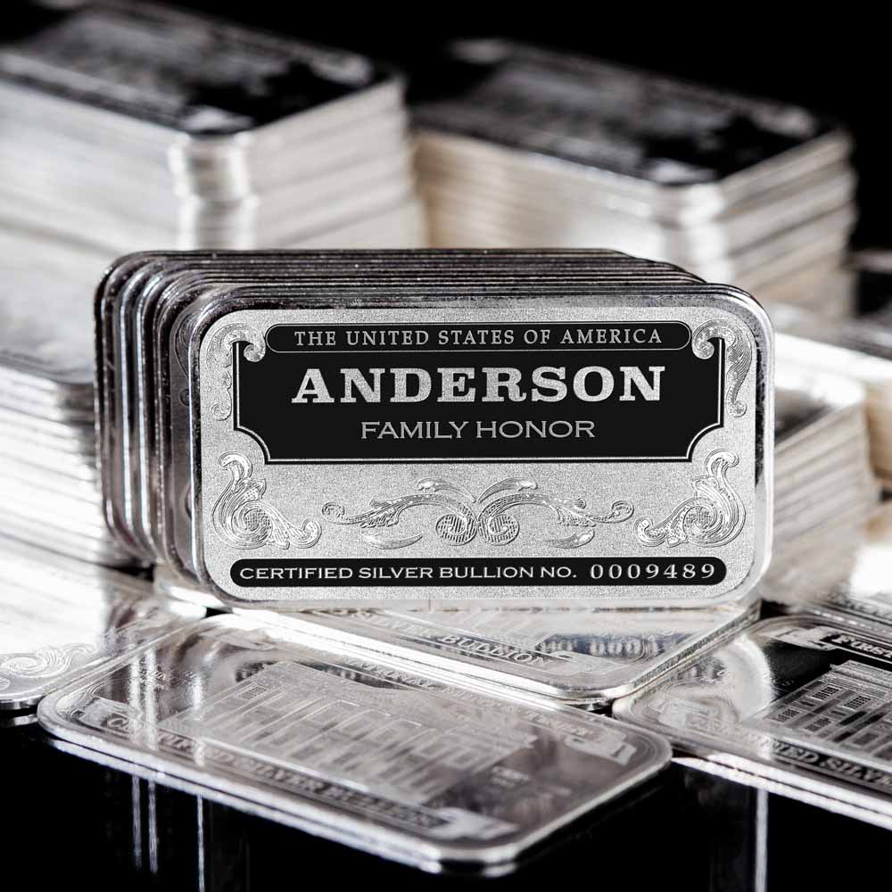 Family Honor Personalized Silver Bars