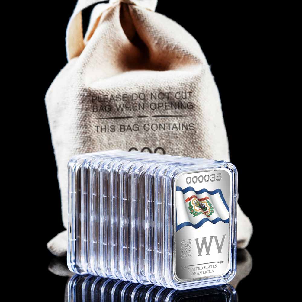 State Flag Silver Vault Bags