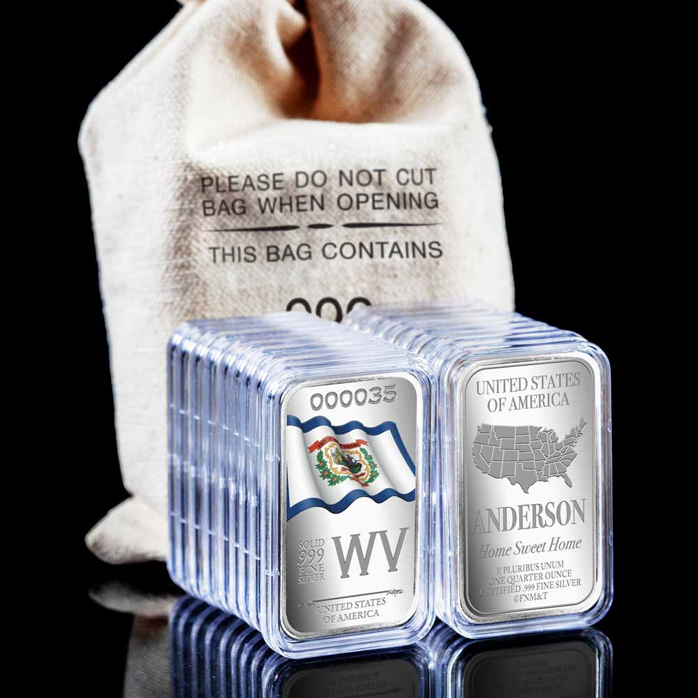State Flag Silver Vault Bags