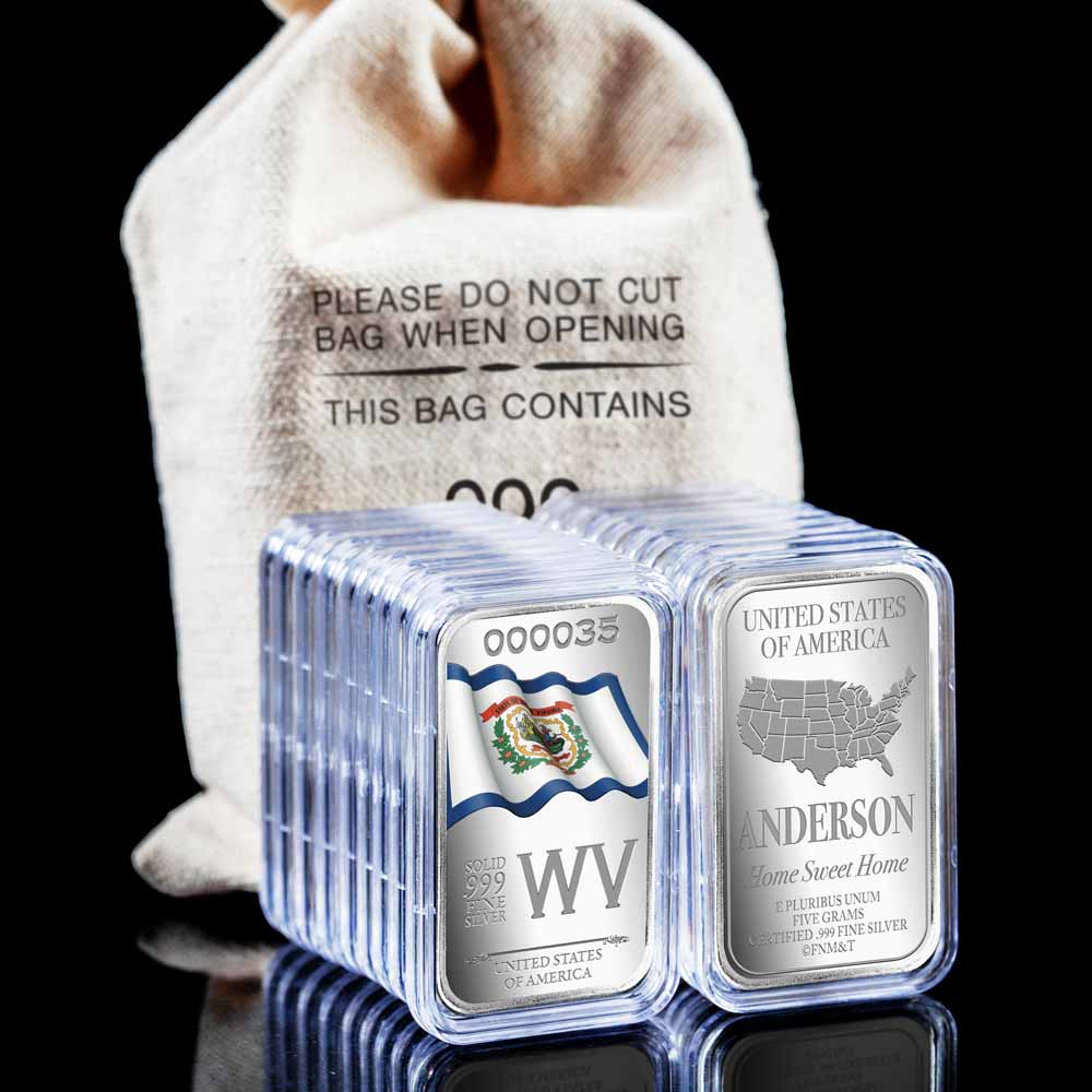 State Flag Silver Vault Bags
