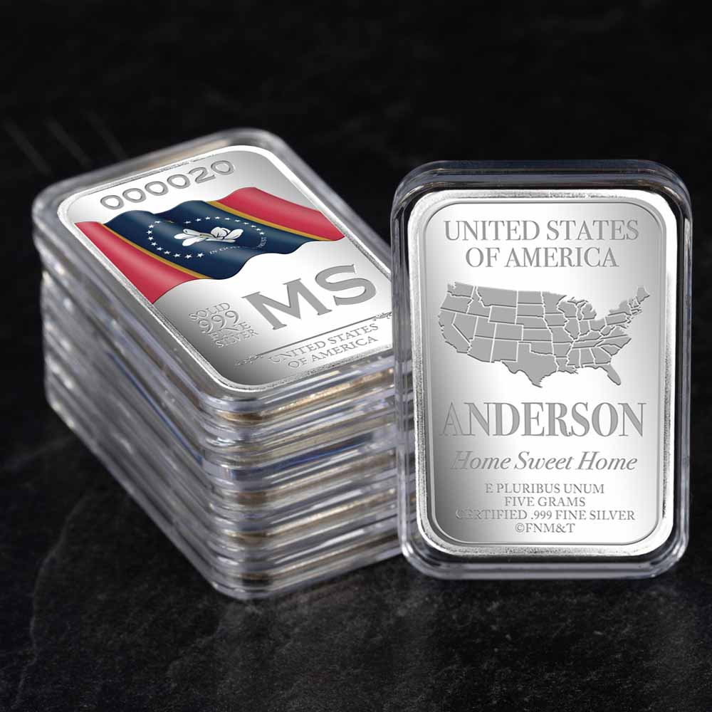 State Flag Silver Vault Bags